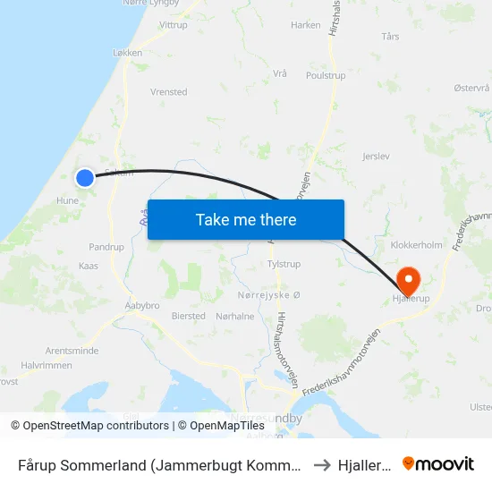 Fårup Sommerland (Jammerbugt Kommune) to Hjallerup map