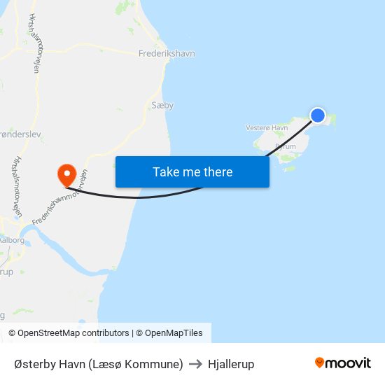 Østerby Havn (Læsø Kommune) to Hjallerup map