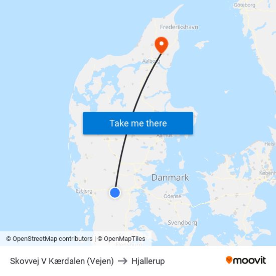 Skovvej V Kærdalen (Vejen) to Hjallerup map