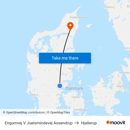 Engumvej V Juelsmindevej Assendrup to Hjallerup map