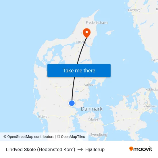 Lindved Skole (Hedensted Kom) to Hjallerup map