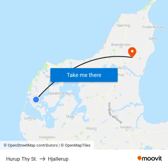 Hurup Thy St. to Hjallerup map