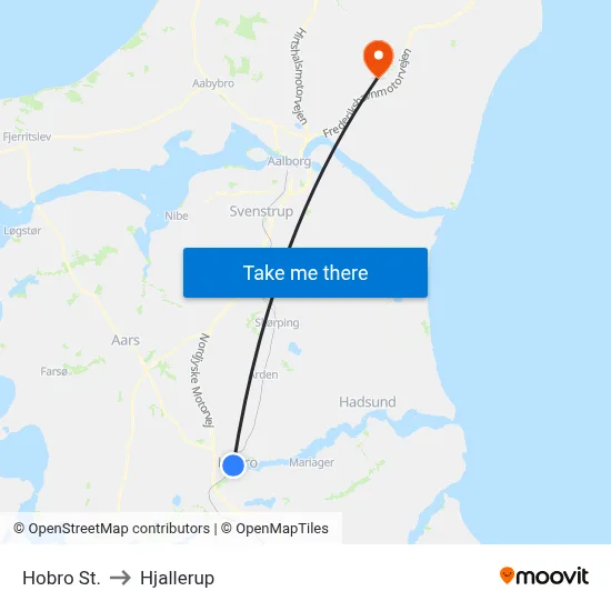 Hobro St. to Hjallerup map