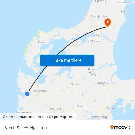 Vemb St. to Hjallerup map