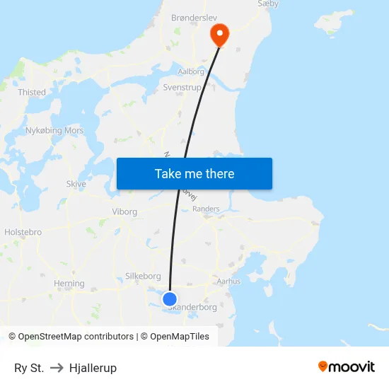 Ry St. to Hjallerup map