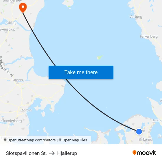 Slotspavillonen St. to Hjallerup map