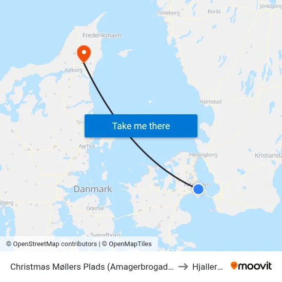 Christmas Møllers Plads (Amagerbrogade) to Hjallerup map