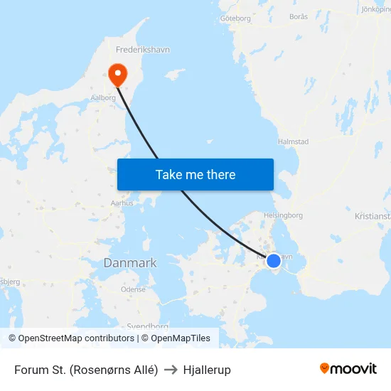 Forum St. (Rosenørns Allé) to Hjallerup map