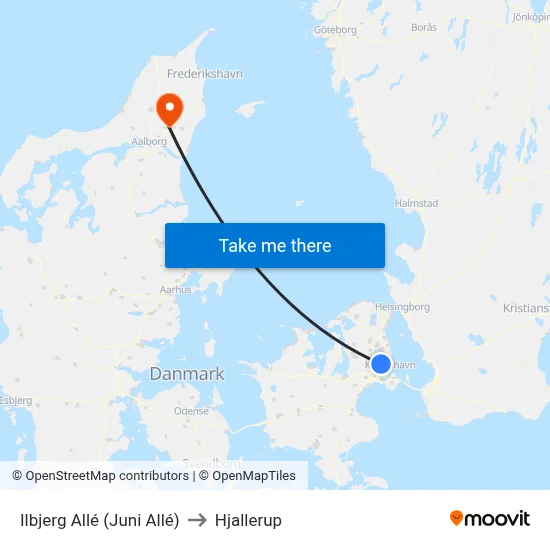Ilbjerg Allé (Juni Allé) to Hjallerup map