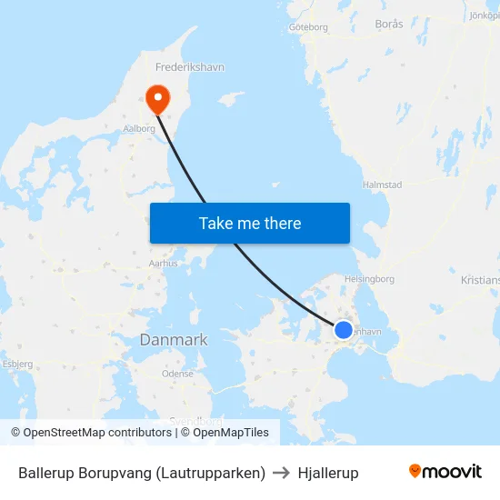 Ballerup Borupvang (Lautrupparken) to Hjallerup map