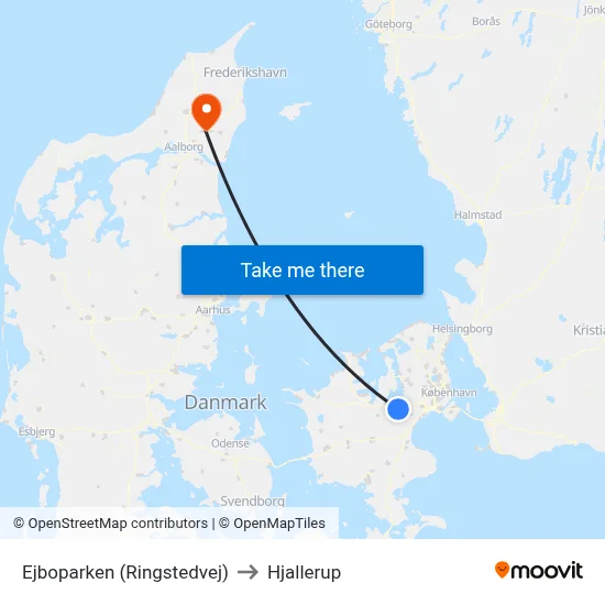 Ejboparken (Ringstedvej) to Hjallerup map