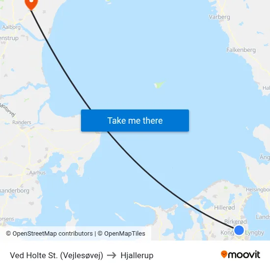 Ved Holte St. (Vejlesøvej) to Hjallerup map