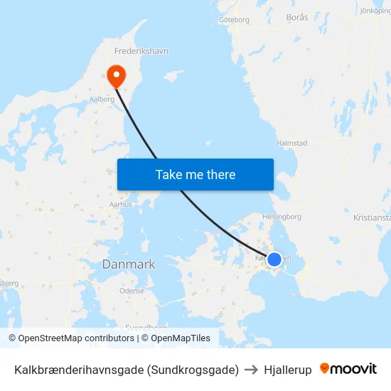 Kalkbrænderihavnsgade (Sundkrogsgade) to Hjallerup map