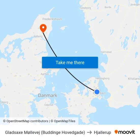 Gladsaxe Møllevej (Buddinge Hovedgade) to Hjallerup map