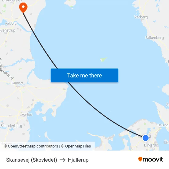 Skansevej (Skovledet) to Hjallerup map