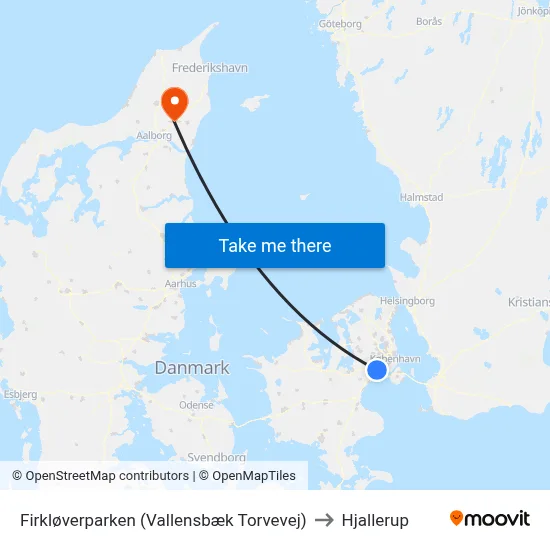 Firkløverparken (Vallensbæk Torvevej) to Hjallerup map