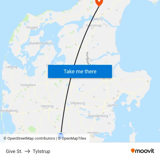 Give St. to Tylstrup map