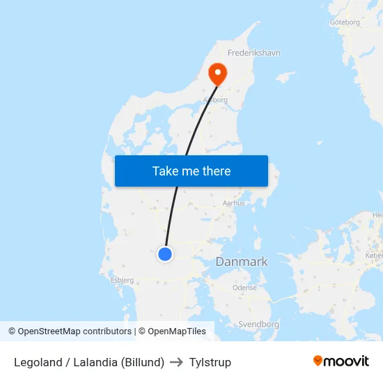 Legoland / Lalandia (Billund) to Tylstrup map