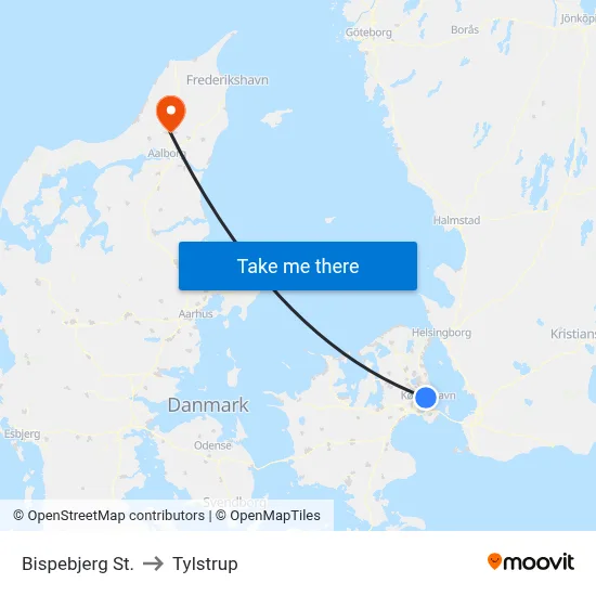 Bispebjerg St. to Tylstrup map