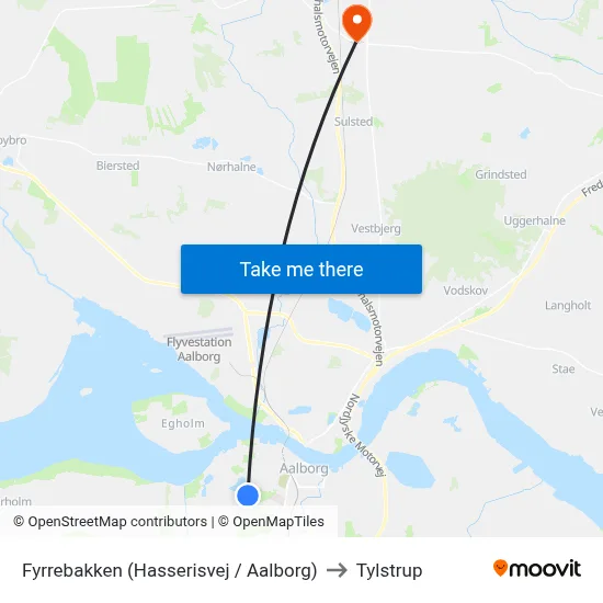 Fyrrebakken (Hasserisvej / Aalborg) to Tylstrup map