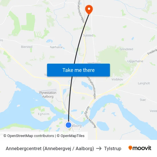 Annebergcentret (Annebergvej / Aalborg) to Tylstrup map