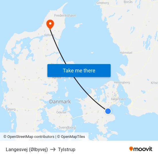 Langesvej (Ølbyvej) to Tylstrup map