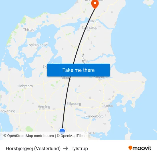Horsbjergvej (Vesterlund) to Tylstrup map