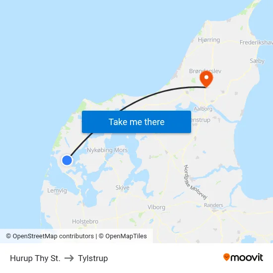 Hurup Thy St. to Tylstrup map