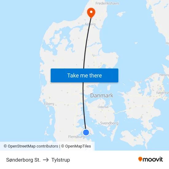 Sønderborg St. to Tylstrup map