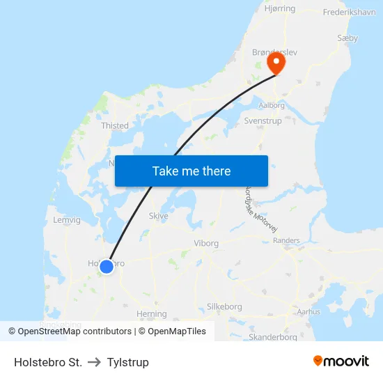 Holstebro St. to Tylstrup map