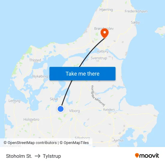 Stoholm St. to Tylstrup map