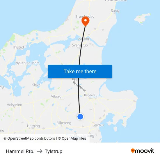 Hammel Rtb. to Tylstrup map