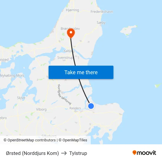 Ørsted (Norddjurs Kom) to Tylstrup map