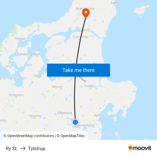 Ry St. to Tylstrup map