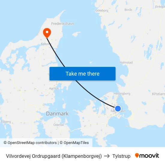Vilvordevej Ordrupgaard (Klampenborgvej) to Tylstrup map