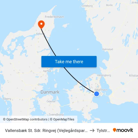 Vallensbæk St. Sdr. Ringvej (Vejlegårdsparken) to Tylstrup map
