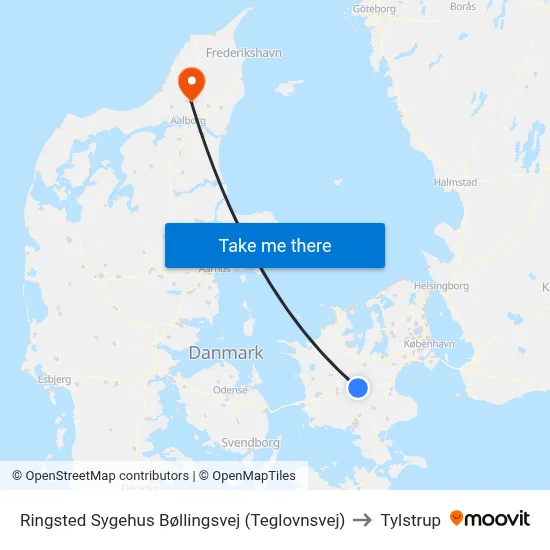 Ringsted Sygehus Bøllingsvej (Teglovnsvej) to Tylstrup map