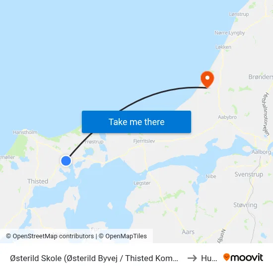 Østerild Skole (Østerild Byvej / Thisted Kommune) to Hune map
