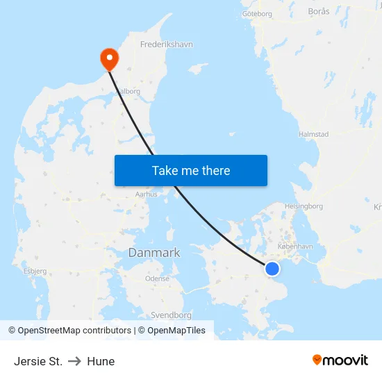 Jersie St. to Hune map