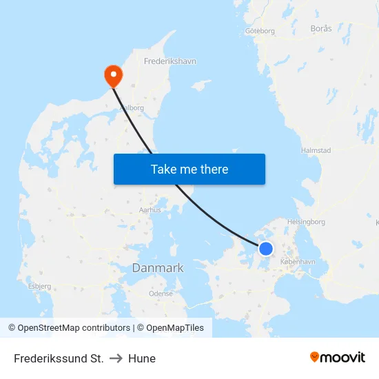 Frederikssund St. to Hune map