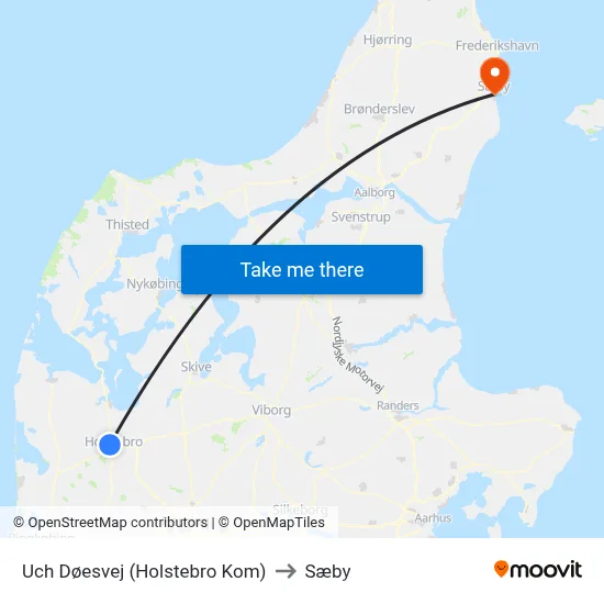 Uch Døesvej (Holstebro Kom) to Sæby map
