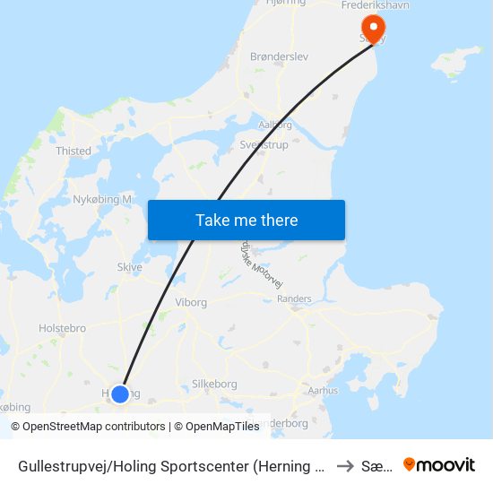 Gullestrupvej/Holing Sportscenter (Herning Kom) to Sæby map