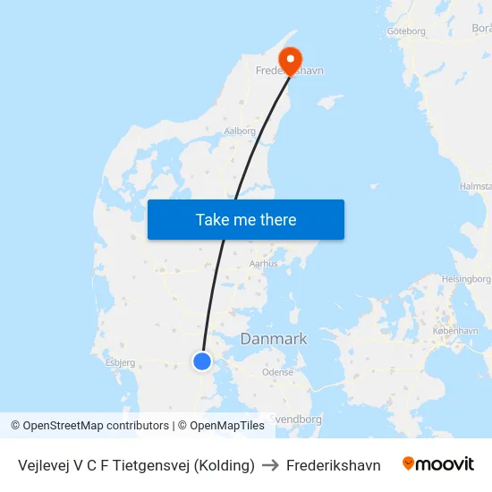 Vejlevej V C F Tietgensvej (Kolding) to Frederikshavn map