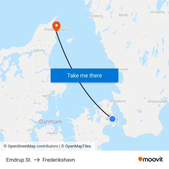 Emdrup St. to Frederikshavn map