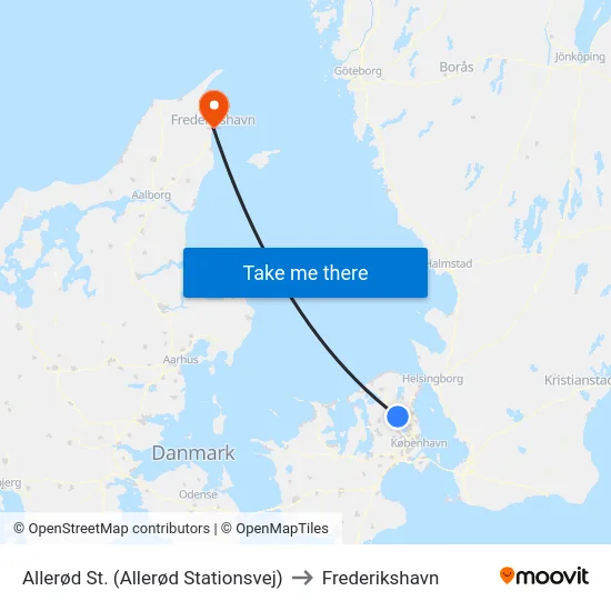 Allerød St. (Allerød Stationsvej) to Frederikshavn map