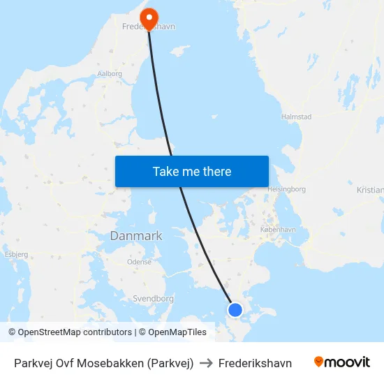 Parkvej Ovf Mosebakken (Parkvej) to Frederikshavn map