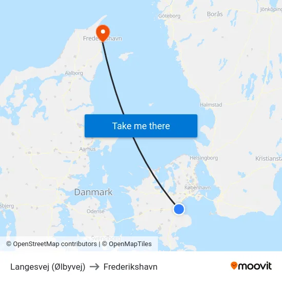 Langesvej (Ølbyvej) to Frederikshavn map