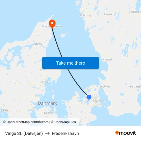 Vinge St. (Dalvejen) to Frederikshavn map