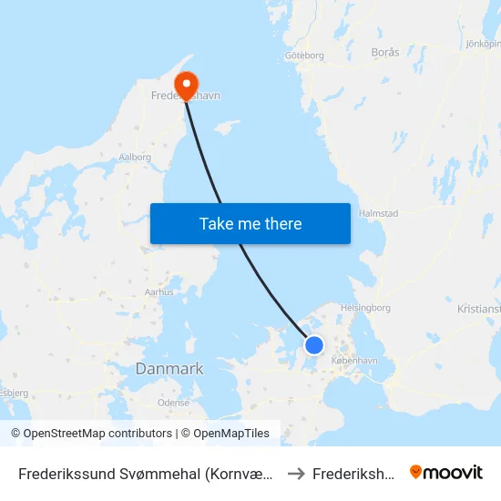 Frederikssund Svømmehal (Kornvænget) to Frederikshavn map