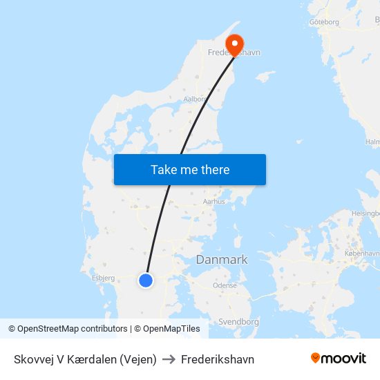 Skovvej V Kærdalen (Vejen) to Frederikshavn map